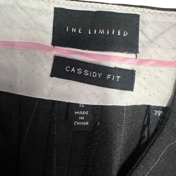 The Limited Womens 12 Cassidy Fit Pinstripe Charcoal Gray Dress Pants - Picture 3 of 15